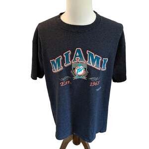 Vintage Trench Ultra Miami Dolphins Est. 1965 Graphic Single Stitch T-Shirt Size